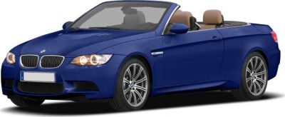 Blue BMW M3 Convertible with open roof and sporty design