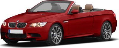 Red convertible sports vehicle with alloy wheels and beige seats
