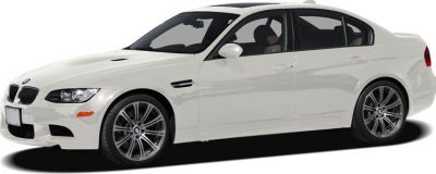 White sedan side view with alloy wheels and sporty design