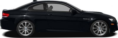 Sleek coupe side profile with distinctive alloy wheels