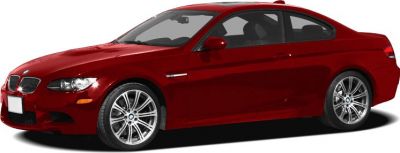 Red two-door sports coupe in front side view with alloy wheels