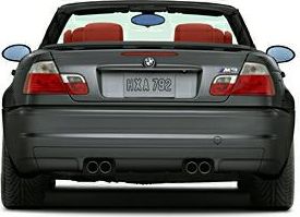 Rear view with quad exhausts and sporty design