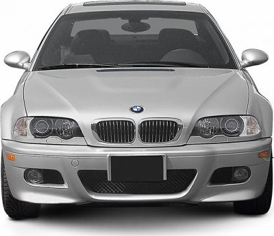 Front view featuring kidney grille and round headlights