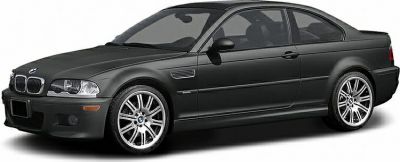 Front side profile of a black coupe with sporty alloy wheels.