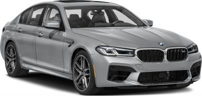 Front view with dual kidney grille and LED headlights