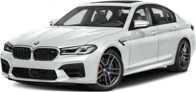 White sedan with signature grille and sport wheels