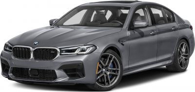 Front side view with kidney grille and sporty alloy wheels