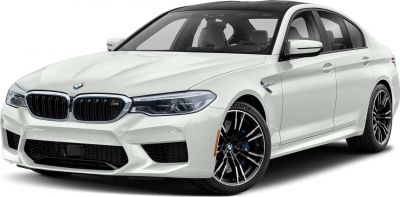 Front view with black kidney grilles and sporty alloy wheels