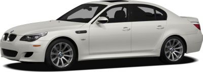 White sport sedan side and front view with alloy wheels