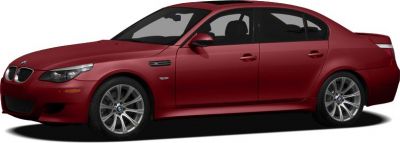 Red sedan with sporty design and multi-spoke alloy wheels