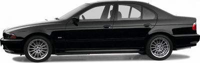 Side profile of a sleek sedan with alloy wheels and smooth lines
