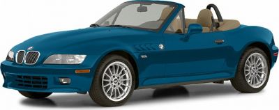 Blue convertible sports car with alloy wheels and aerodynamic design