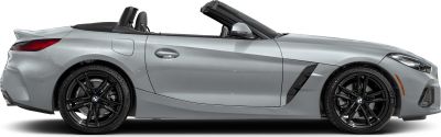 Convertible side profile with black alloy wheels and open roof