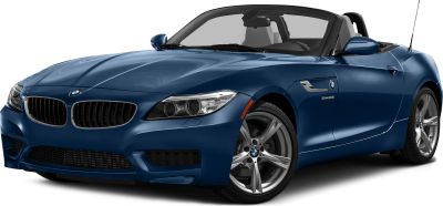 Convertible blue roadster with kidney grille and sleek headlights