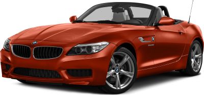Convertible sports car front with kidney grille and headlights