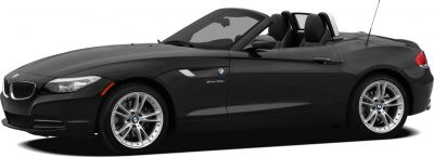 Side profile of sleek convertible roadster with alloy wheels and open top