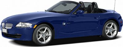 Blue convertible roadster with sporty design and two-seater layout