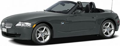 Convertible roadster with sleek side profile and open roof
