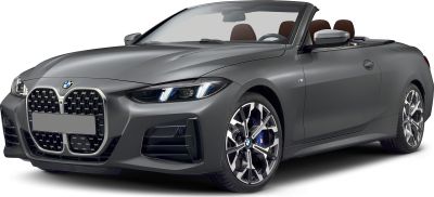 Sleek front view with kidney grille and sporty alloy wheels on a convertible