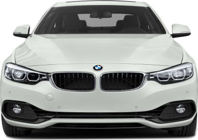 Front grille and headlights of a modern luxury coupe
