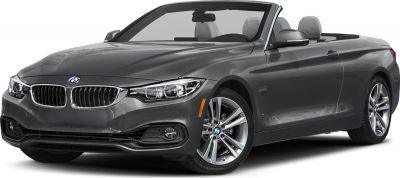 Front-side view of convertible car with headlights and alloy wheels