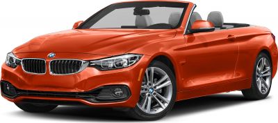 Convertible car with sleek front grille and open top