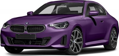 Two-door coupe with LED headlights and alloy wheels