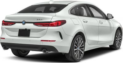 Sleek rear design with taillights and dual exhaust pipes