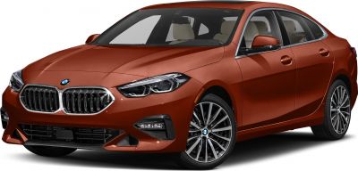 Front perspective with kidney grille and alloy wheels