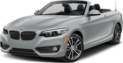 Front 3-4 view of facelifted convertible with grille, headlights, and alloy wheels