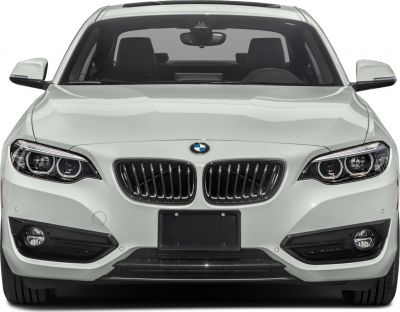 Front view with kidney grille and headlights