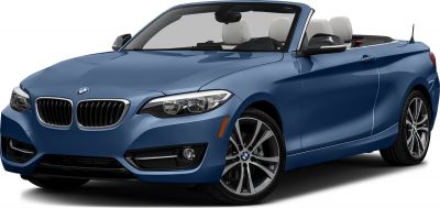 Front exterior and alloy wheel of a sporty convertible with soft top down
