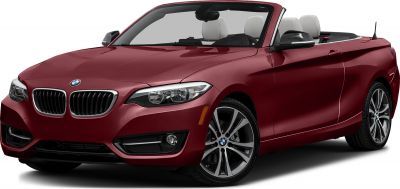 Front side view showing LED headlights and alloy wheels on a convertible.