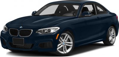 Front and side view of a sporty coupe with alloy wheels