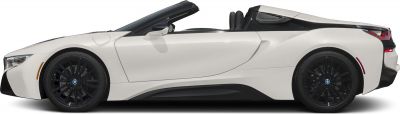 Side profile of electric hybrid convertible with sleek aerodynamic design.