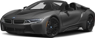 Convertible sports car front angle with aerodynamic styling and black wheels