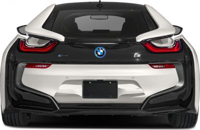Rear view with LED tail lights and hybrid design features