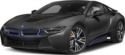 Front view of sleek sports coupe with aerodynamic headlights and wheels