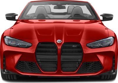 Front view with large kidney grille and LED headlights
