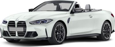 Front view of convertible with large kidney grille and LED headlights
