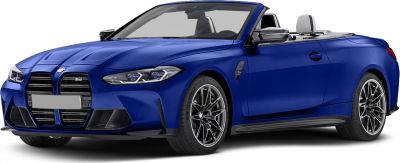 Blue convertible with front grille and alloy wheels