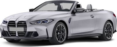 Convertible with aggressive kidney grille and sporty alloy wheels