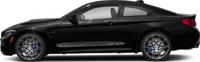 Black sleek coupe side view with multi-spoke alloy wheels