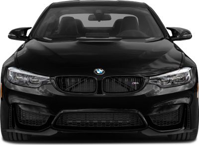 Front view of car grille and headlights with aggressive design