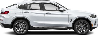 Side profile of a sleek white coupe SUV with alloy wheels