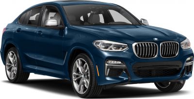 Blue SUV front angle with dual kidney grille and LED headlights