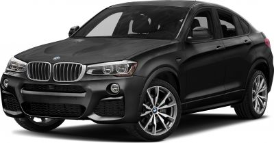Black crossover SUV front-right view with sharp LED headlights and distinctive grille.