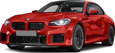 Front grille and LED headlight with red sporty coupe body