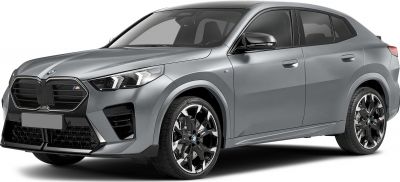 Front-side view showing bold grille and sporty wheels