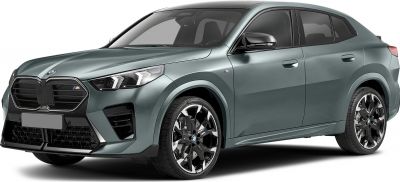 Front side view with black kidney grille and LED headlights